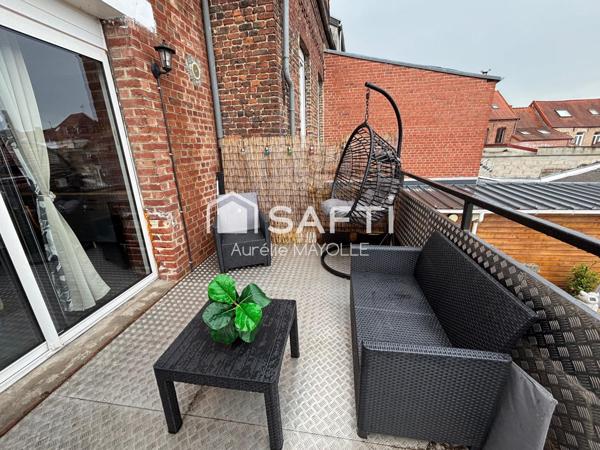 Maison de ville, 3 chambres, jardin, garage