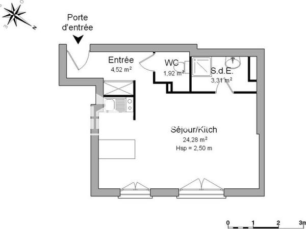 Location Studio 34 m² - 2 RUE COLBERT Brest 29200