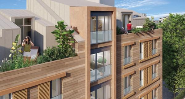 appartement T4 duplex neuf à vendre PARIS 20e, d'une surface hab 103.86 m2 + terrasse 10.42 m2