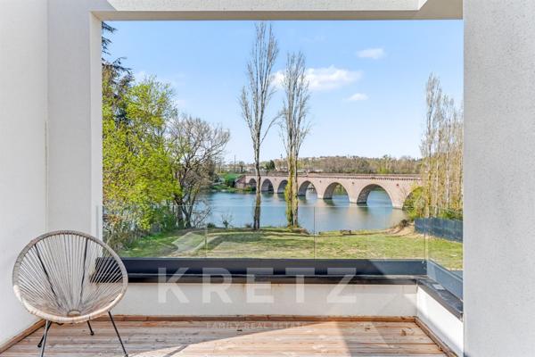 Villa contemporaine T7 première ligne du Tarn, avec piscine, ponton privé, garage