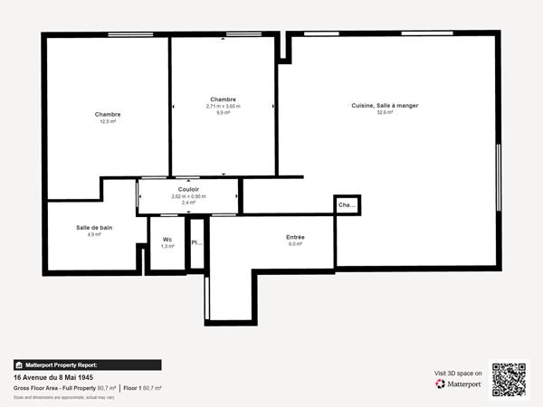 BAYONNE T3 de 70 m² avec balcon, parking en sous-sol et aérien