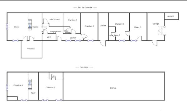 10MN de BERNAY T7 151M² 185000€ avec garage et terrain de 500M² ( Bourg avec commerces)