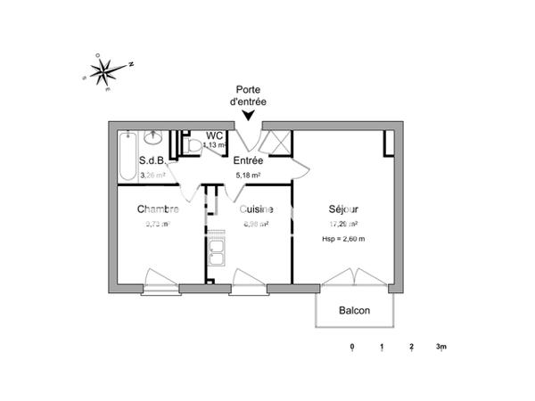 Location Appartement 2 pièces 45.57 m² - CARREFOUR SAINT ELOI BAT E Rodez 12000