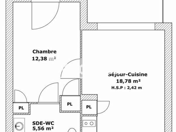 Location Appartement 2 pièces 36.72 m² - 1 RUE PERES Pessac 33600