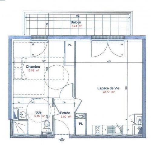 Appartement 2 pièces - 44300 Nantes -  Saint-Joseph-Bourg