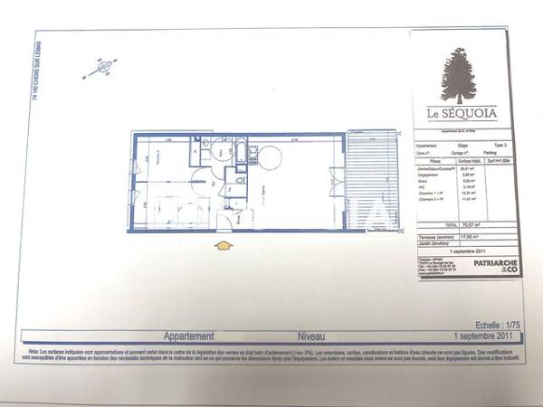 À vendre Appartement 3 pièces 70.97 m² - Chens-sur-léman 74140