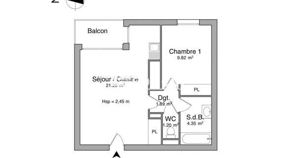 Location Appartement 2 pièces 40.69 m² - Saint-juéry 81160