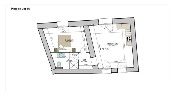 Appartement à vendre 2 pièces 41,05 m² École-Valentin