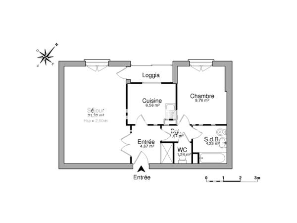 Location Appartement 2 pièces 49.45 m² - 3 PLACE DU FORUM Limoges 87000