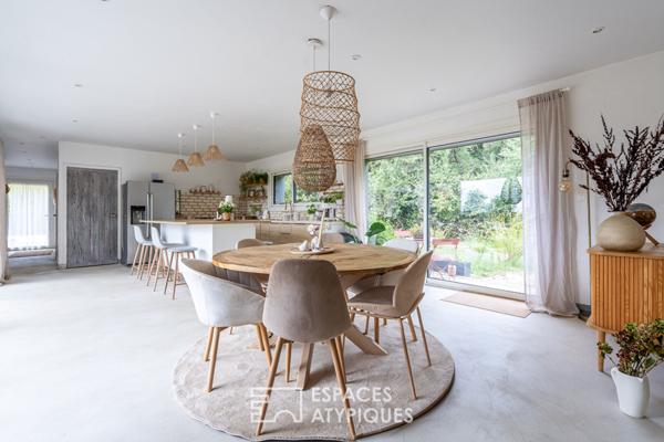 Maison contemporaine de plain-pied avec gîte indépendant