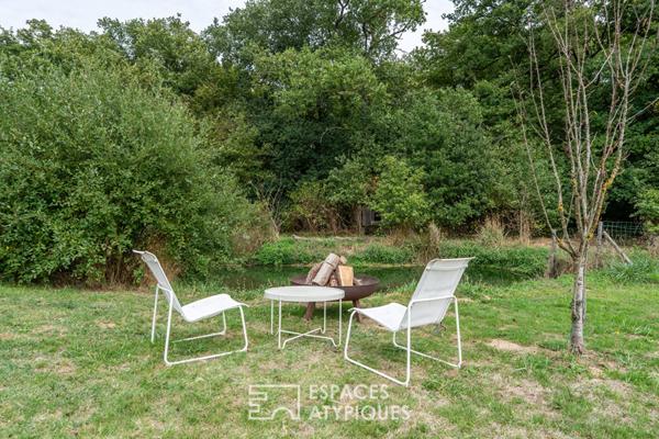 Maison contemporaine de plain-pied avec gîte indépendant