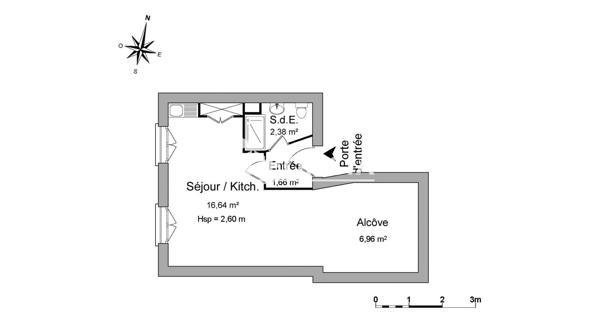 Location Studio meublé 27.64 m² - Vienne 38200
