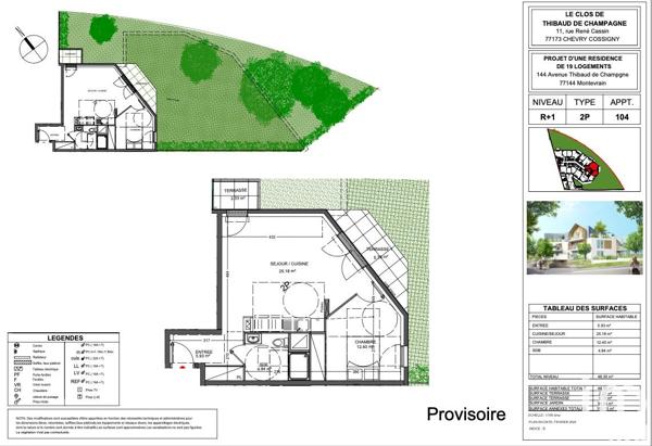 Appartement à vendre 2 pièces 48 m² Montévrain