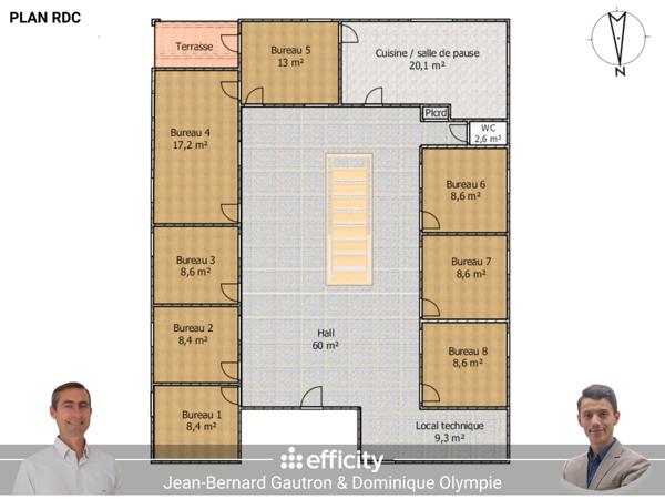 Bureau 21 pièces - 297 m²