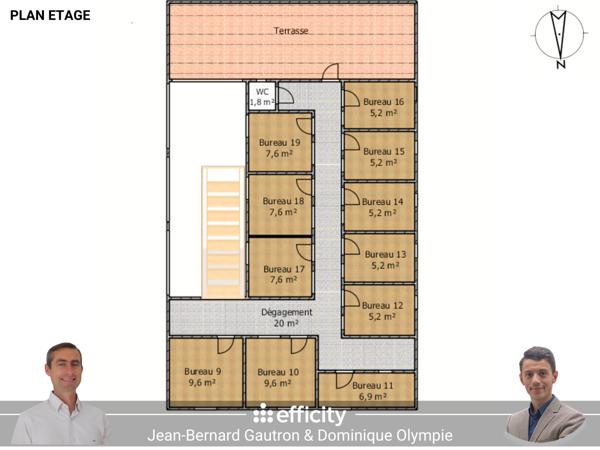Bureau 21 pièces - 297 m²