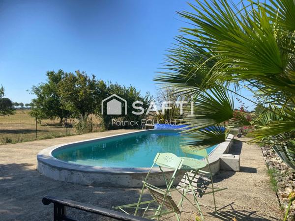 Maison rénovée + piscine 9X4 sur parcelle 905m2