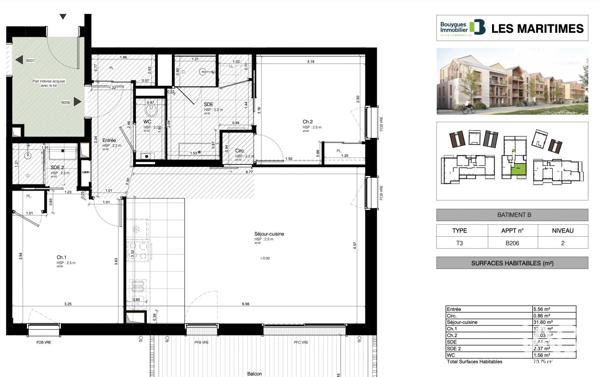 Appartement à vendre 3 pièces 63 m² Vannes
