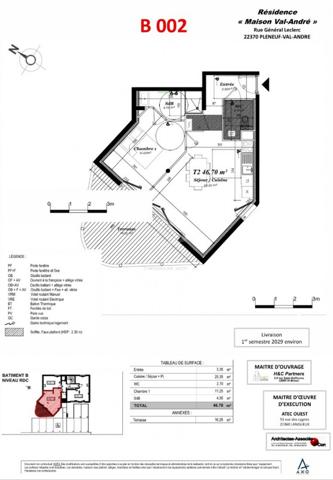 Appartement de Type 2 avec grande terrasse de plus de 16m2