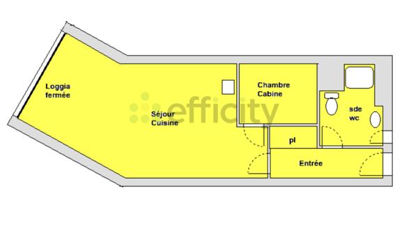 Appartement 1 pièce - 34 m²