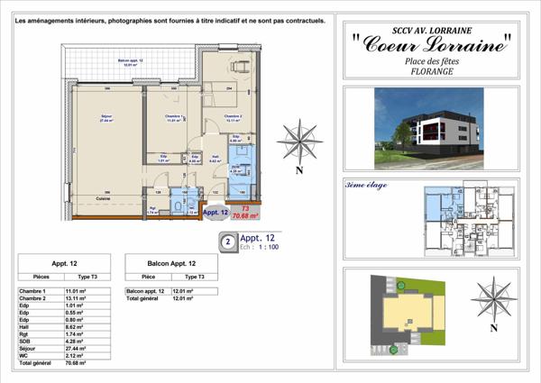 Appartement à vendre    3 pièces • 70,68 m2 Florange