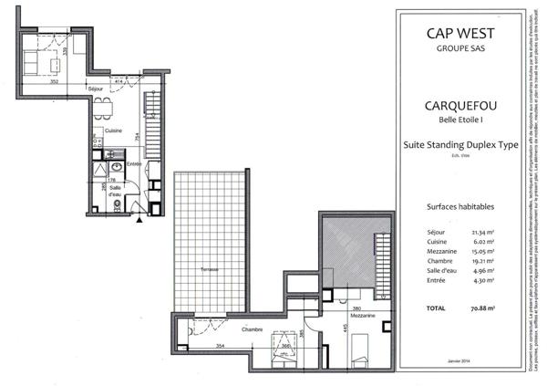 Appartement T3 de 70.88m². en LMNP