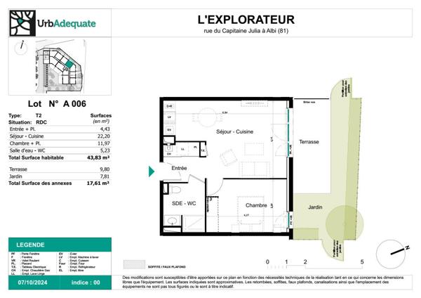 Appartement neuf T2 43.83 m2