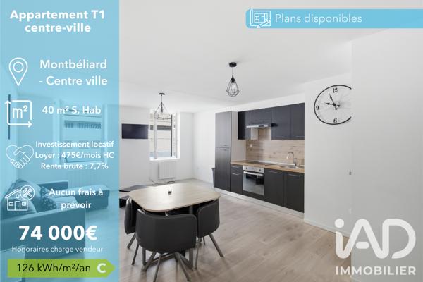 Appartement à vendre 2 pièces 40 m² Montbéliard