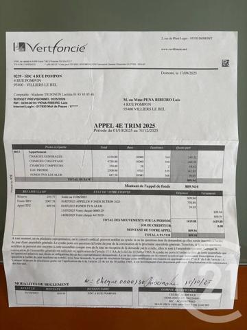 Appartement F3 à vendre  3 pièces - 57,39 m 2   VILLIERS LE BEL  - 95