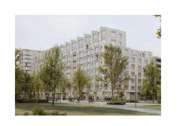appartement T3 neuf à vendre PARIS 18e, surface hab 49.20 m2 + 3 balcons représentant une surface de 8.2 m2.