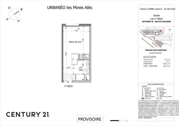 Appartement Studio à vendre  1 pièce - 18,60 m2 ALES - 30