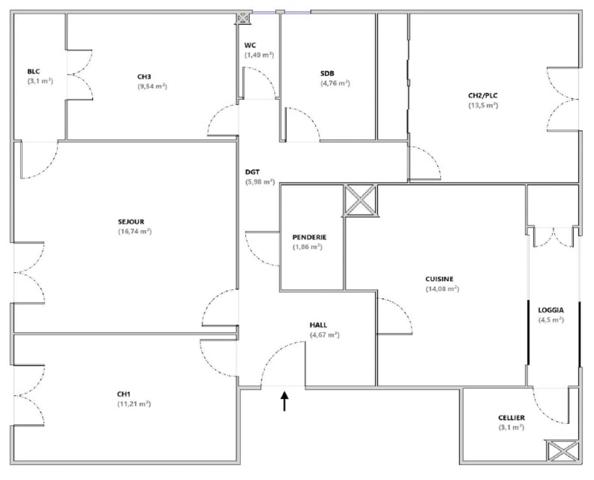 En exclusivité par Laëtitia JULLIEN – Marseille 10ème – Les Collines – T4 traversant de 83,83 m² avec balcon et loggia au pied du Parc des Bruyères