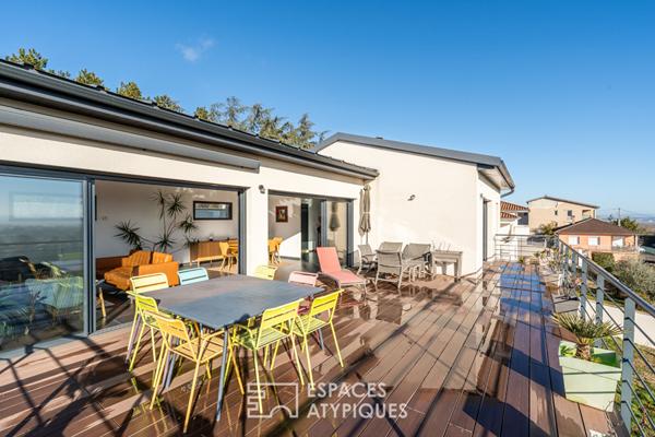 Maison contemporaine avec vue sur le Mont-Blanc