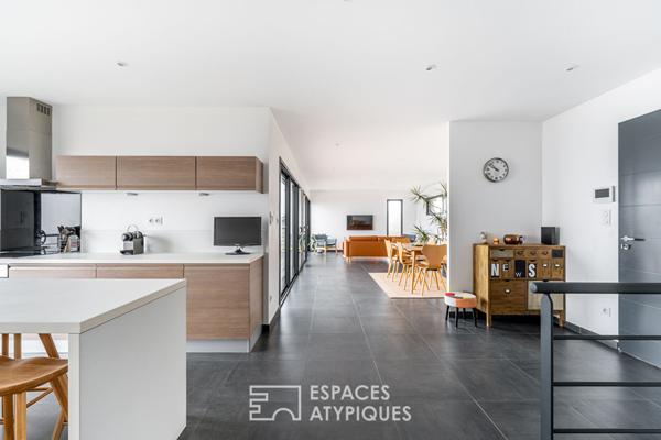 Maison contemporaine avec vue sur le Mont-Blanc