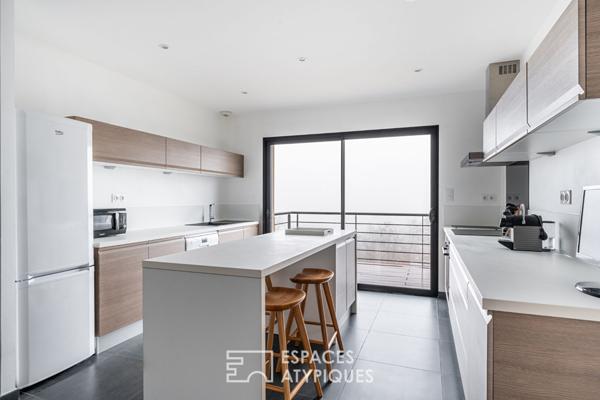 Maison contemporaine avec vue sur le Mont-Blanc