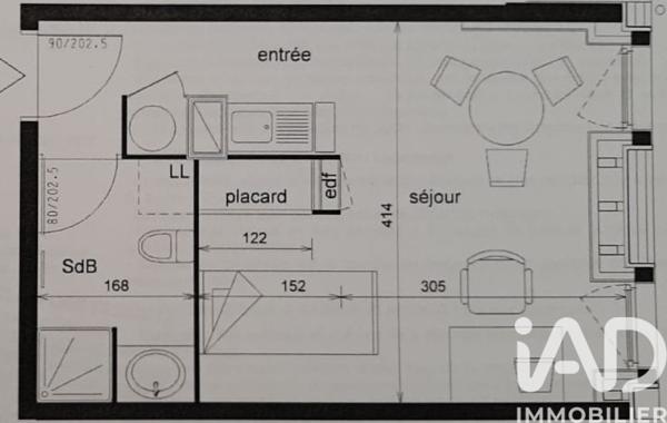 Studio à vendre 24,88 m² Évreux