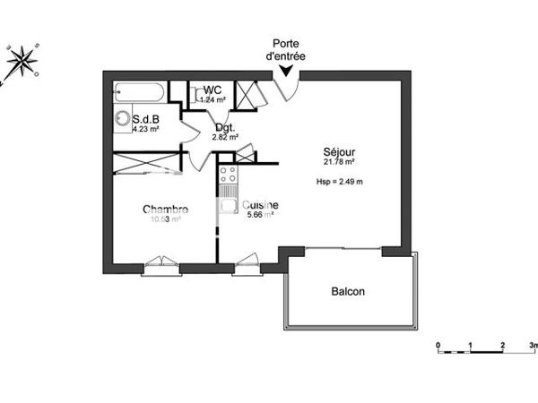 Location Appartement 2 pièces 46.26 m² - ROUTES DU MONT BLANC Vetraz - Monthoux 74100