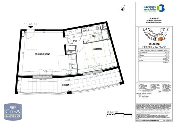 Appartement à louer 2 pièces 56.52m²