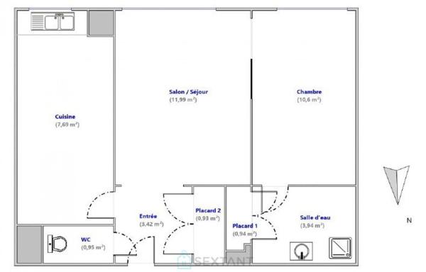 Proche Château et gare de Blois, appartement 40 m² avec balcon