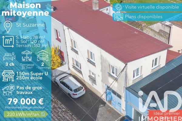 Maison à vendre 4 pièces 78 m² Sainte-Suzanne