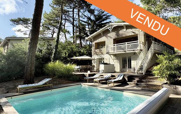 Cap-Ferret plage des Américains / El Palomar, luxueuse villa bois neuve, 162 m2 avec piscine