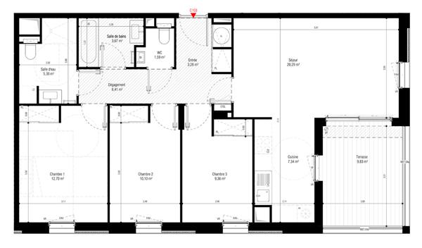 Appartement 4 pièces 80.03 m2