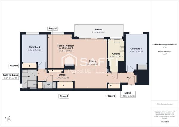 SAINT-CLOUD - Val d'Or Appartement 4 pièces 74m2  Vue Hippodrome de Saint-Cloud