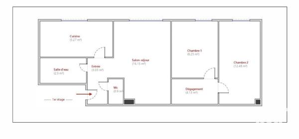 Appartement à vendre 3 pièces 52,4 m² Saint-Maurice