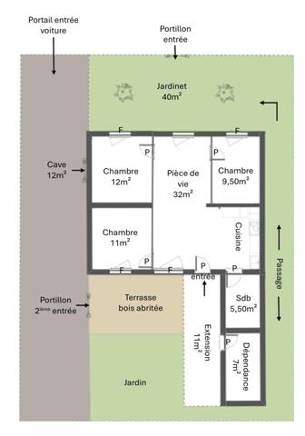 Maison de charme rénovée - 4 pièces