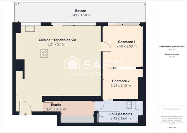 GARCHES- Petit-Garches appartement 2/3 pièces 58m2 – Dernier étage