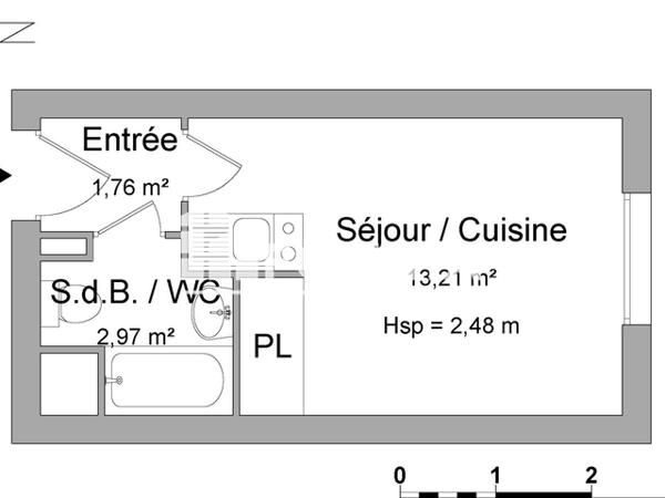 Location Studio meublé 18.4 m² - 6 AVENUE ARISTIDE BRIAND Fontaine 38600
