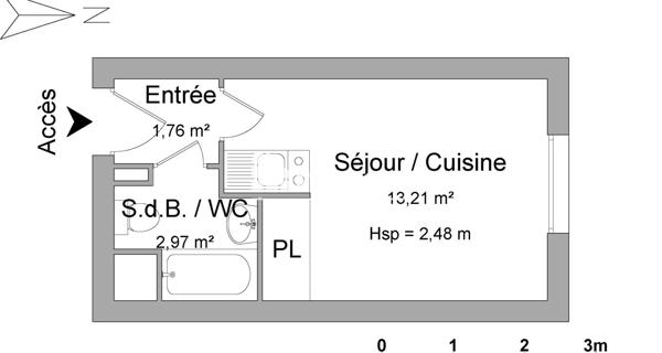 Location Studio meublé 18.4 m² - Fontaine 38600