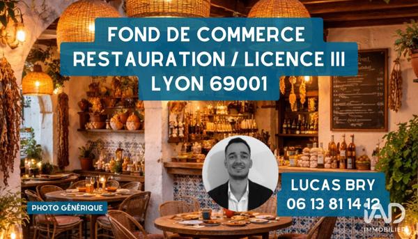 Restaurant à vendre 74 m² Lyon 1