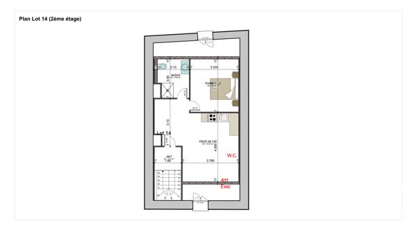 Appartement à vendre 2 pièces 39,87 m² École-Valentin