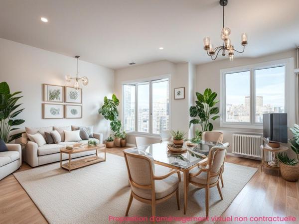 T3 bis traversant avec balcon sans vis-à-vis